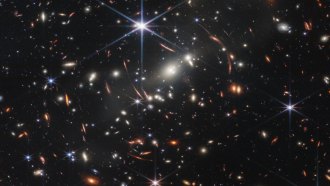 An image showing enormous numbers of galaxies taken by NASA's James Webb Space Telescope